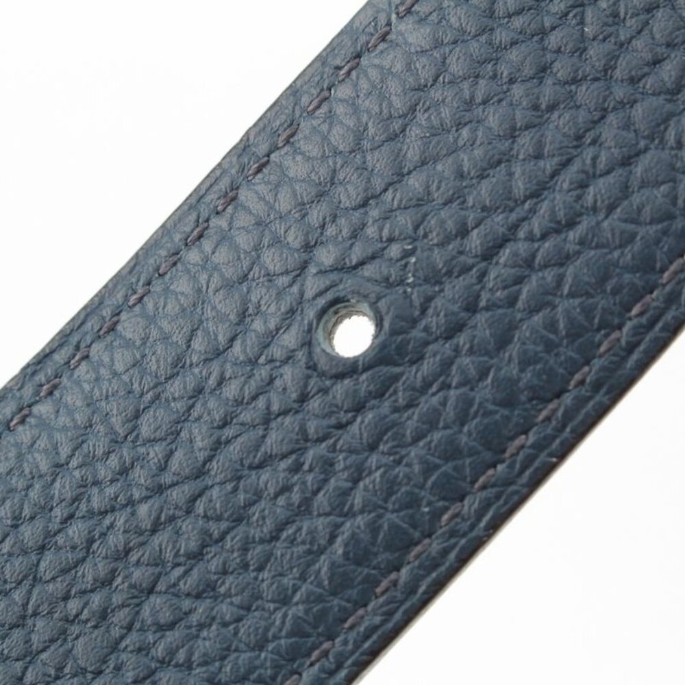 Hermes Leather Buckle Gold Belt Black Blue - Picture 8 of 10